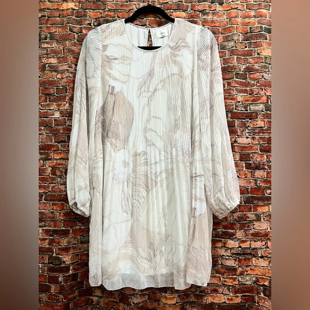 Aritzia Wilfred Daydreamer Mini Dress BIRCH BLANC/BOULEAU‎ PALE Floral Romance - Picture 4 of 10